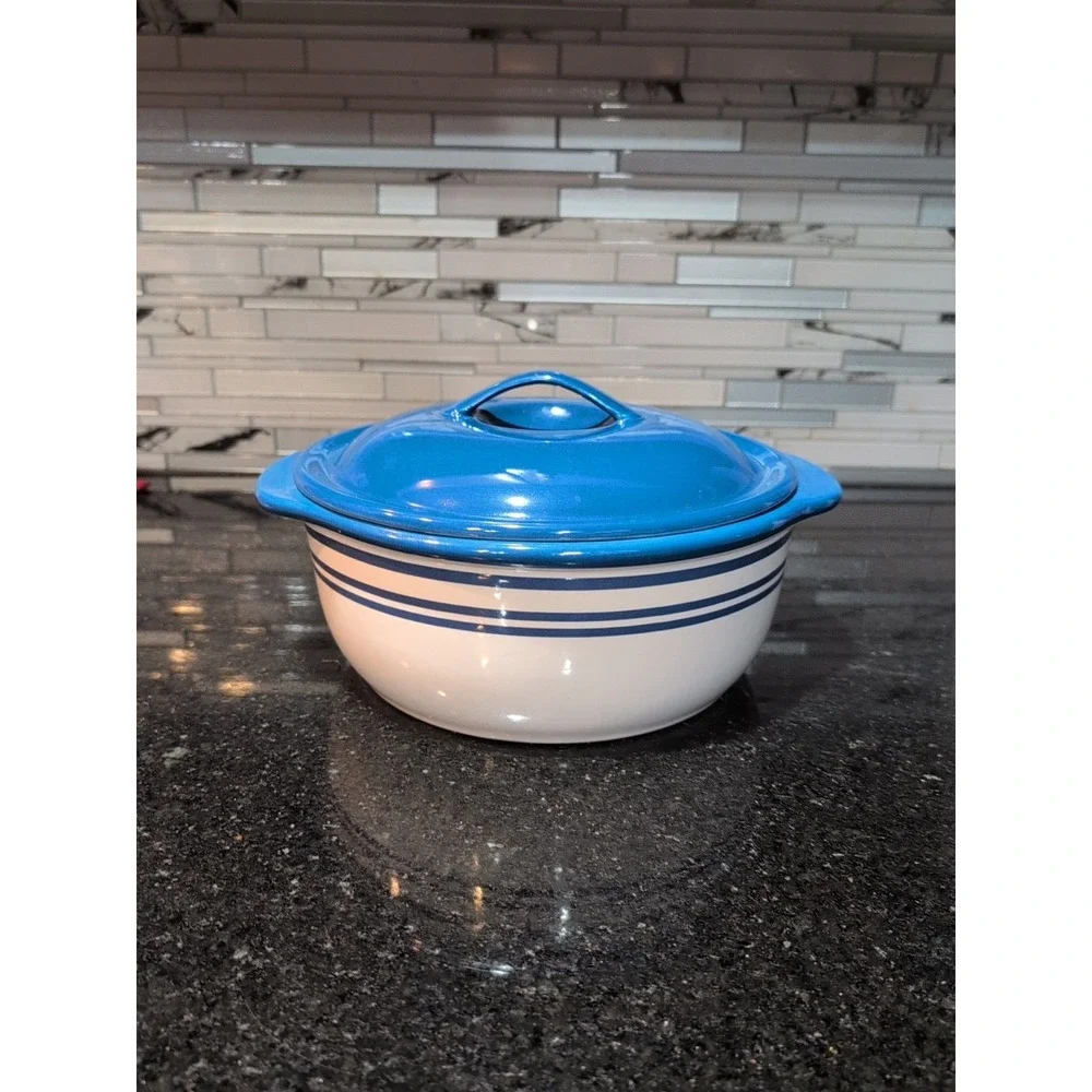 Corelle Coordinates Classic Cafe Blue‎ 2.5qt Covered Casserole Baking Dish LID